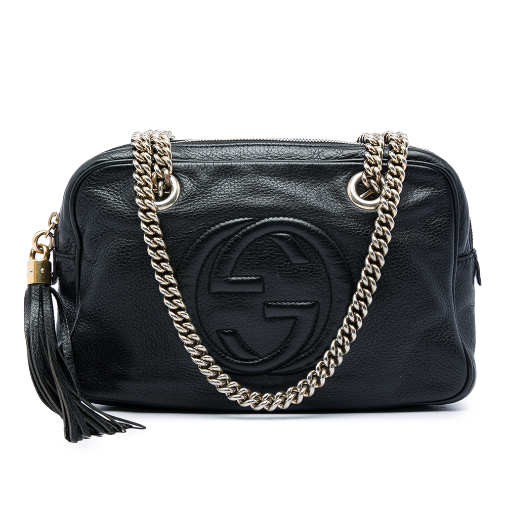 Pre-Loved Gucci Pebbled Calfskin Soho Chain Zip Shoulder Bag
